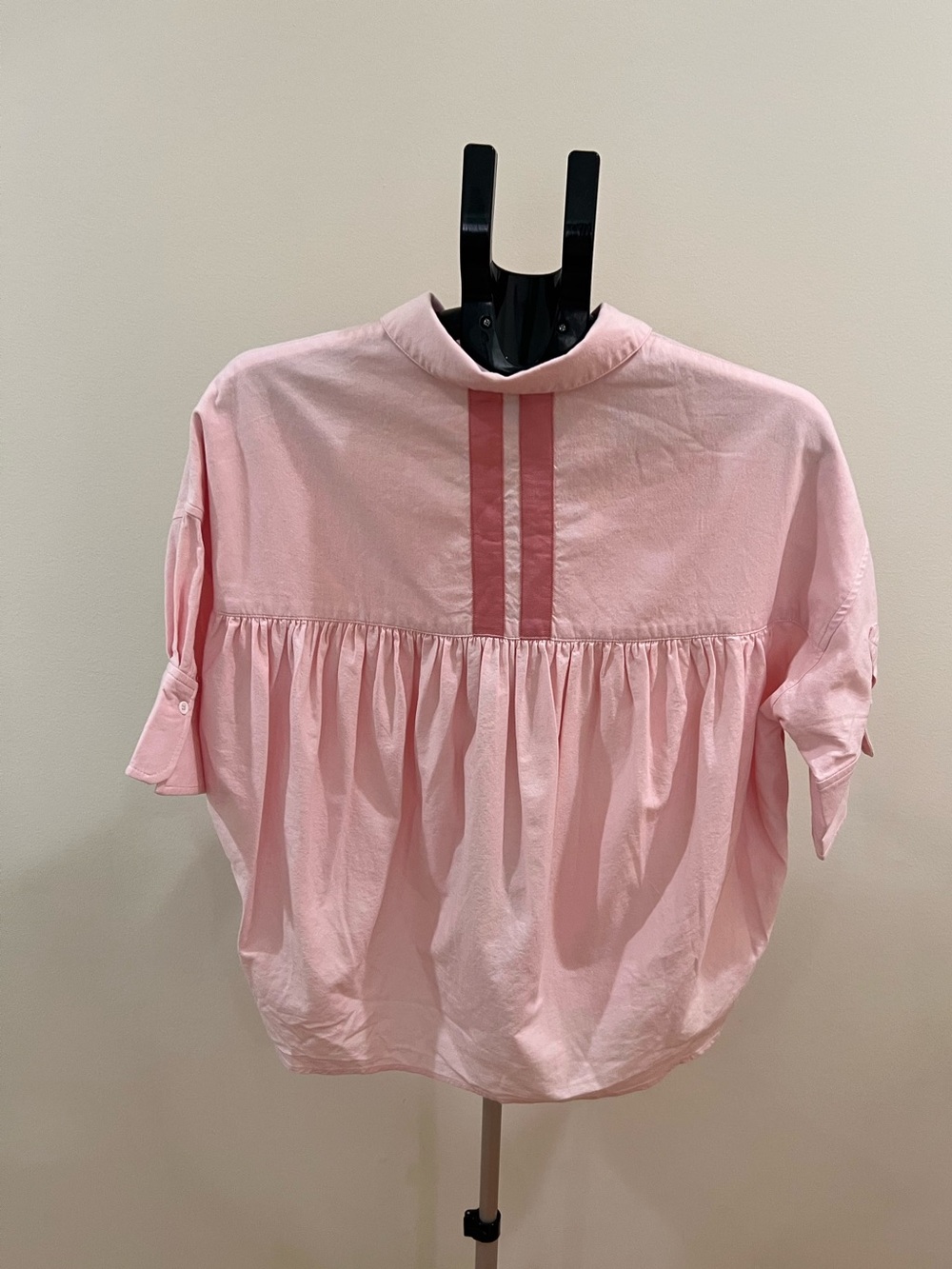 Maeve Boxy OxFord Light Pink Oversized Button-Up Shirt - Picture 7 of 8